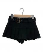 BURBERRY BLUE LABELバーバリーロンドンブルーレーベル）の古着「ウールベルト付きショートパンツ」｜ブラック