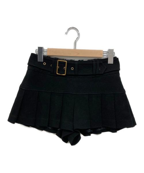 BURBERRY BLUE LABEL（バーバリーロンドンブルーレーベル）BURBERRY BLUE LABEL (バーバリーロンドンブルーレーベル) ウールベルト付きショートパンツ ブラック サイズ:Sの古着・服飾アイテム
