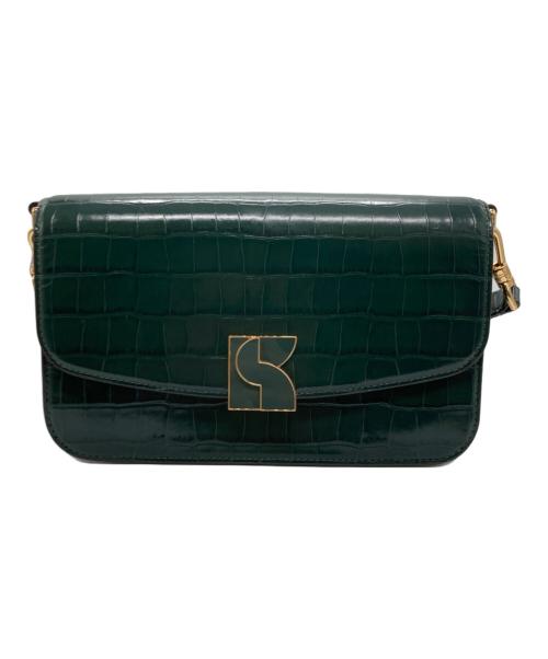 Kate Spade（ケイトスペード）Kate Spade (ケイトスペード) クロコエンボス ミディアム コンバーチブル ショルダーバッグ グリーンの古着・服飾アイテム