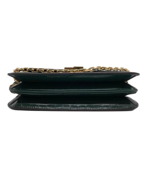 Kate Spade（ケイトスペード）Kate Spade (ケイトスペード) クロコエンボス ミディアム コンバーチブル ショルダーバッグ グリーンの古着・服飾アイテム