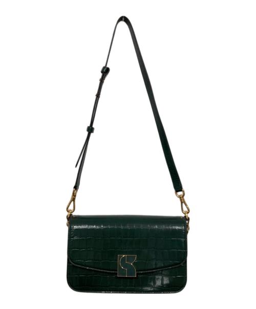 Kate Spade（ケイトスペード）Kate Spade (ケイトスペード) クロコエンボス ミディアム コンバーチブル ショルダーバッグ グリーンの古着・服飾アイテム