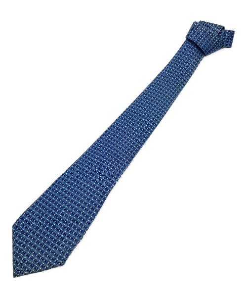 HERMES（エルメス）HERMES (エルメス) H柄ネクタイ ブルー サイズ:記載なしの古着・服飾アイテム