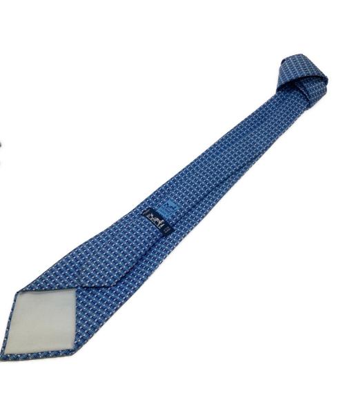 HERMES（エルメス）HERMES (エルメス) H柄ネクタイ ブルー サイズ:記載なしの古着・服飾アイテム