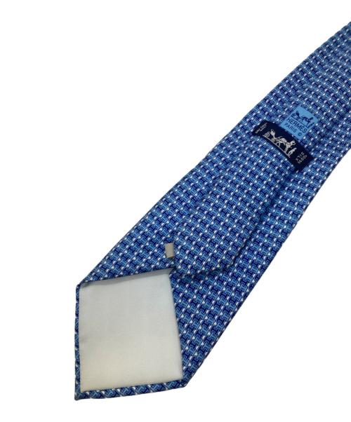 HERMES（エルメス）HERMES (エルメス) H柄ネクタイ ブルー サイズ:記載なしの古着・服飾アイテム