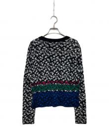 PS Paul Smith（ＰＳポールスミス）の古着「総柄スリットニット」｜ブラック×ブルー
