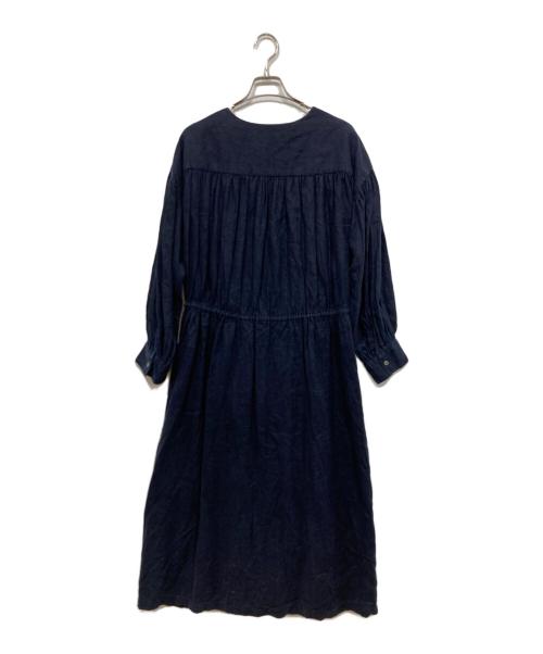 KAGURE（カグレ）KAGURE (カグレ) リネンカシュクールワンピース ネイビー サイズ:FREEの古着・服飾アイテム