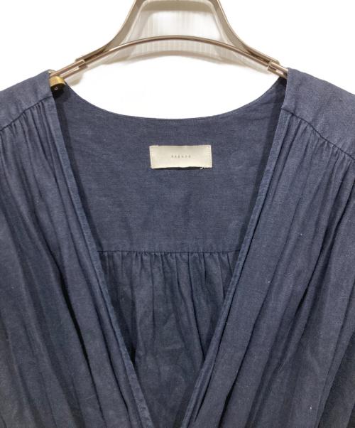 KAGURE（カグレ）KAGURE (カグレ) リネンカシュクールワンピース ネイビー サイズ:FREEの古着・服飾アイテム
