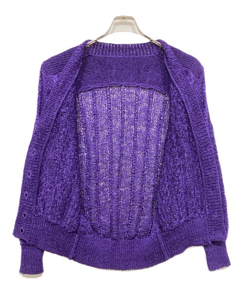 me ISSEY MIYAKE（ミーイッセイ ミヤケ）me ISSEY MIYAKE (ミーイッセイ ミヤケ) ニットカーディガン パープル サイズ:-の古着・服飾アイテム