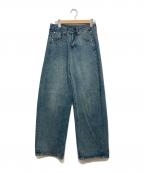 ARULLEアリュール）の古着「ルーズワイドデニムパンツ」｜ブルー
