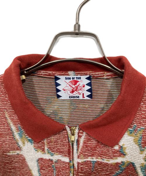 son of the cheese（（サノバチーズ））son of the cheese (（サノバチーズ）) Marble pile Polo/ジップアップポロシャツ ブラウン サイズ:Lの古着・服飾アイテム
