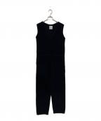 SALONサロン）の古着「ベロアオールインワン」｜ネイビー