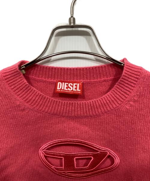 DIESEL（ディーゼル）DIESEL (ディーゼル) M-AREEASA プルオーバーニット ピンク サイズ:Sの古着・服飾アイテム