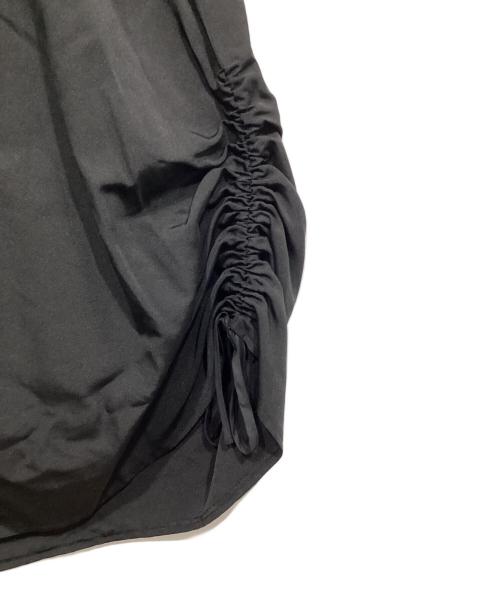 Cen.（セン）Cen. (セン) ギャザーグログランスカート ブラック サイズ:Fの古着・服飾アイテム