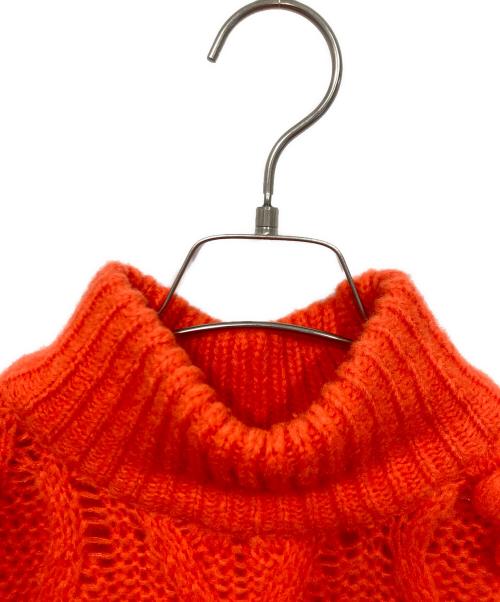 HYEON（ヘヨン）HYEON (ヘヨン) ボンボン付きハイネックニット オレンジ サイズ:Fの古着・服飾アイテム