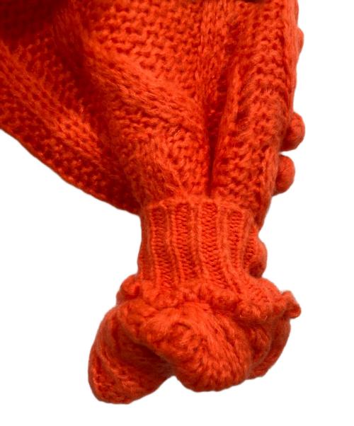 HYEON（ヘヨン）HYEON (ヘヨン) ボンボン付きハイネックニット オレンジ サイズ:Fの古着・服飾アイテム