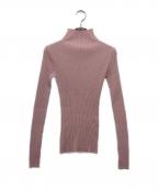 trefle+1トレフルプラスワン）の古着「ハイネックリブニット」｜ピンク