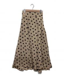 i Dea Luce（イデア ルーチェ）の古着「ドット柄フレアスカート」｜ブラウン×ブラック