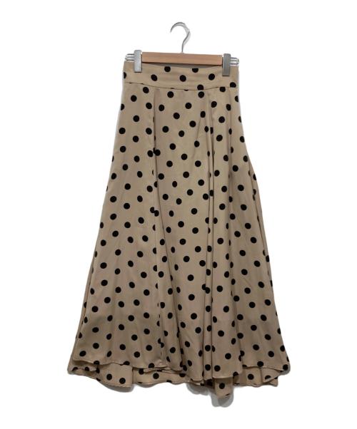 i Dea Luce（イデア ルーチェ）i Dea Luce (イデア ルーチェ) ドット柄フレアスカート ブラウン×ブラック サイズ:Mの古着・服飾アイテム