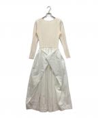 i Dea Luceイデア ルーチェ）の古着「ニット切替ワンピース」｜ホワイト