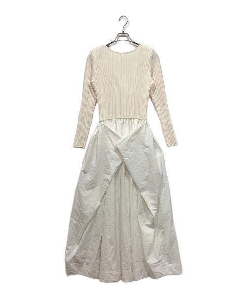 i Dea Luce（イデア ルーチェ）i Dea Luce (イデア ルーチェ) ニット切替ワンピース ホワイト サイズ:38の古着・服飾アイテム