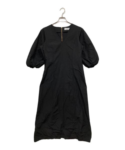 i Dea Luce（イデア ルーチェ）i Dea Luce (イデア ルーチェ) Vネックパフスリーブワンピース ブラック サイズ:Lの古着・服飾アイテム