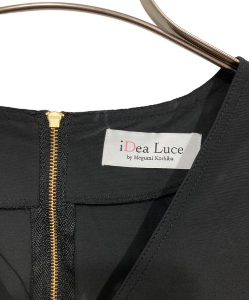 i Dea Luce（イデア ルーチェ）i Dea Luce (イデア ルーチェ) Vネックパフスリーブワンピース ブラック サイズ:Lの古着・服飾アイテム