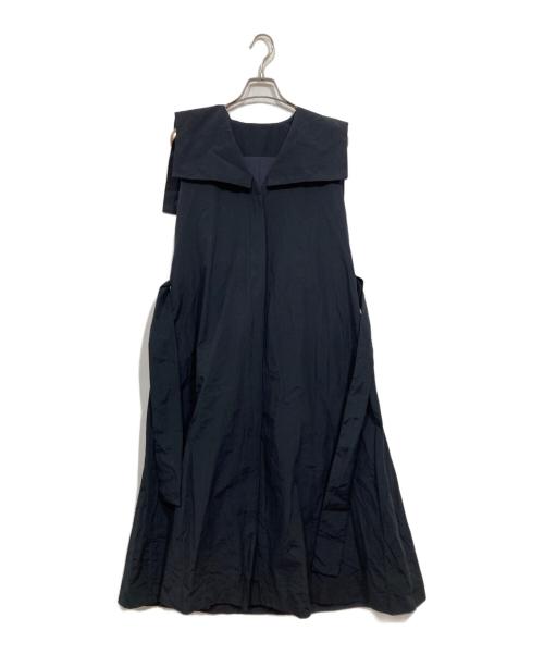 i Dea Luce（イデア ルーチェ）i Dea Luce (イデア ルーチェ) ビッグカラーノースリーブワンピース ネイビー サイズ:Fの古着・服飾アイテム