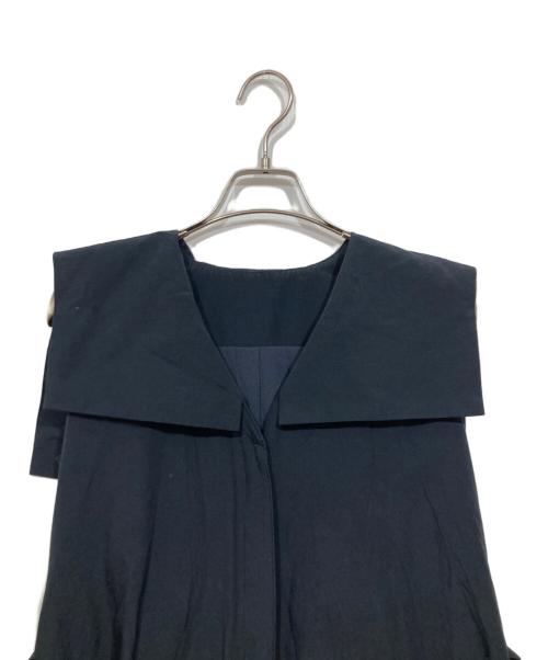 i Dea Luce（イデア ルーチェ）i Dea Luce (イデア ルーチェ) ビッグカラーノースリーブワンピース ネイビー サイズ:Fの古着・服飾アイテム
