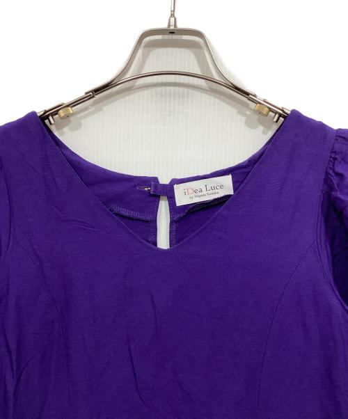 i Dea Luce（イデア ルーチェ）i Dea Luce (イデア ルーチェ) リネンレーヨンパフスリーブワンピース パープル サイズ:Ｍの古着・服飾アイテム