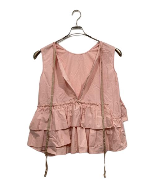 i Dea Luce（イデア ルーチェ）i Dea Luce (イデア ルーチェ) ノースリーブフリルブラウス ピンク サイズ:Fの古着・服飾アイテム