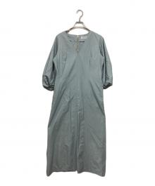 i Dea Luce（イデア ルーチェ）の古着「Vネックパフスリーブワンピース」｜ブルー