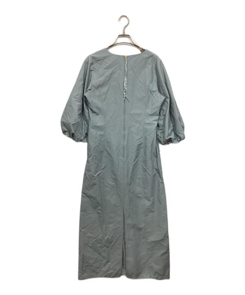 i Dea Luce（イデア ルーチェ）i Dea Luce (イデア ルーチェ) Vネックパフスリーブワンピース ブルー サイズ:Ｌ　の古着・服飾アイテム