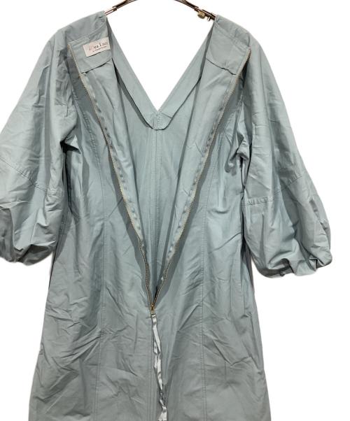 i Dea Luce（イデア ルーチェ）i Dea Luce (イデア ルーチェ) Vネックパフスリーブワンピース ブルー サイズ:Ｌ　の古着・服飾アイテム