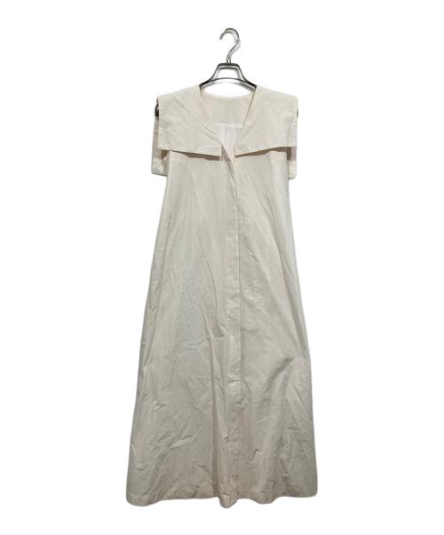i Dea Luce（イデア ルーチェ）i Dea Luce (イデア ルーチェ) ビッグカラーノースリーブワンピース ホワイト サイズ:Fの古着・服飾アイテム