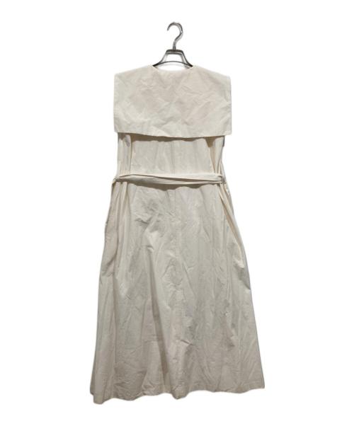 i Dea Luce（イデア ルーチェ）i Dea Luce (イデア ルーチェ) ビッグカラーノースリーブワンピース ホワイト サイズ:Fの古着・服飾アイテム