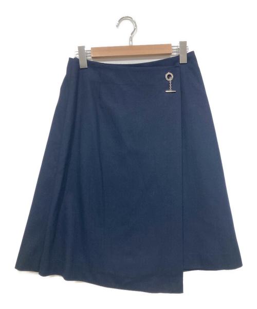 SATOKA（サトカ）SATOKA (サトカ) ラッフ調スカート ネイビー サイズ:2の古着・服飾アイテム