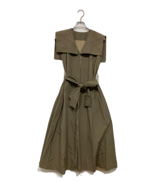 i Dea Luce（イデア ルーチェ）i Dea Luce (イデア ルーチェ) ビッグカラーノースリーブワンピース グリーン サイズ:freeの古着・服飾アイテム