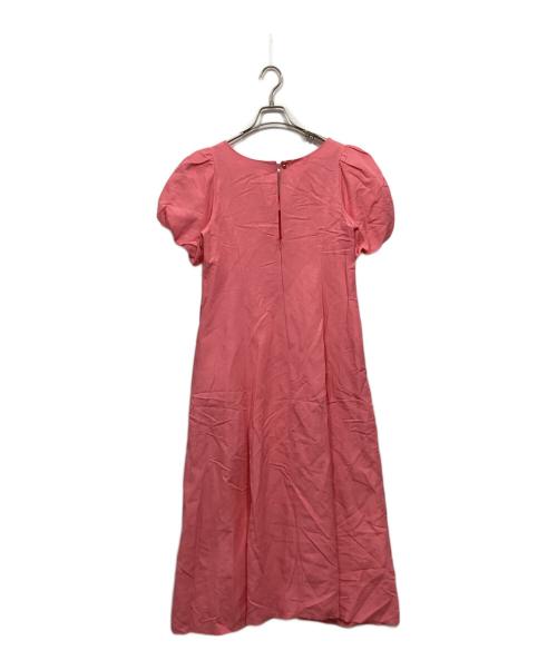 i Dea Luce（イデア ルーチェ）i Dea Luce (イデア ルーチェ) リネンレーヨンVネックパフスリーブワンピース ピンク サイズ:Ｍの古着・服飾アイテム