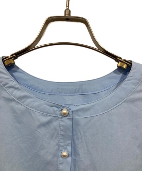 GALENA（ガレナ）GALENA (ガレナ) パールボタンティアードブラウス ブルー サイズ:38の古着・服飾アイテム