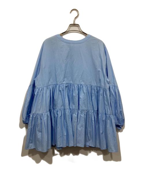 GALENA（ガレナ）GALENA (ガレナ) パールボタンティアードブラウス ブルー サイズ:38の古着・服飾アイテム