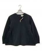 UNITED ARROWSユナイテッドアローズ）の古着「パールモチーフキーネックブラウス」｜ブラック