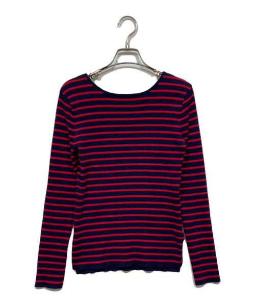 ARPEGE STORY（アルページュストーリー）Arpege story (アルページュストーリー) ボーダーニット レッド×ネイビー サイズ:2の古着・服飾アイテム