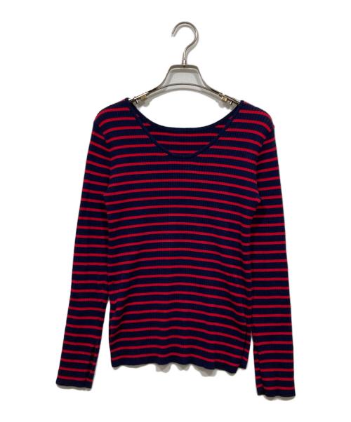 ARPEGE STORY（アルページュストーリー）Arpege story (アルページュストーリー) ボーダーニット レッド×ネイビー サイズ:2の古着・服飾アイテム