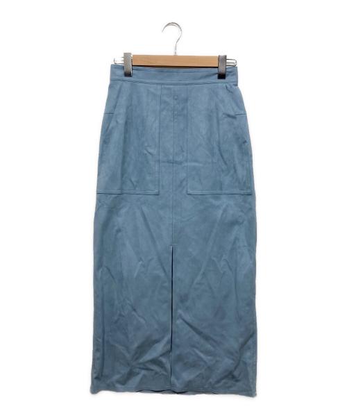 Adam et Rope（アダム エ ロペ）Adam et Rope (アダム エ ロペ) エコスウェードロングスカート ブルー サイズ:38の古着・服飾アイテム