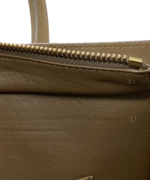 CELINE（セリーヌ）CELINE (セリーヌ) ラゲージ ミニショッパー / レザーコンビリネンハンドバッグ ベージュ×ブラウンの古着・服飾アイテム