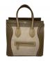 CELINE（セリーヌ）の古着「ラゲージ ミニショッパー / レザーコンビリネンハンドバッグ」｜ベージュ×ブラウン