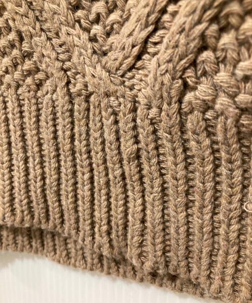 wonem（ウォンエム）wonem (ウォンエム) シャツドッキングケーブルニット ブラウン サイズ:Fの古着・服飾アイテム