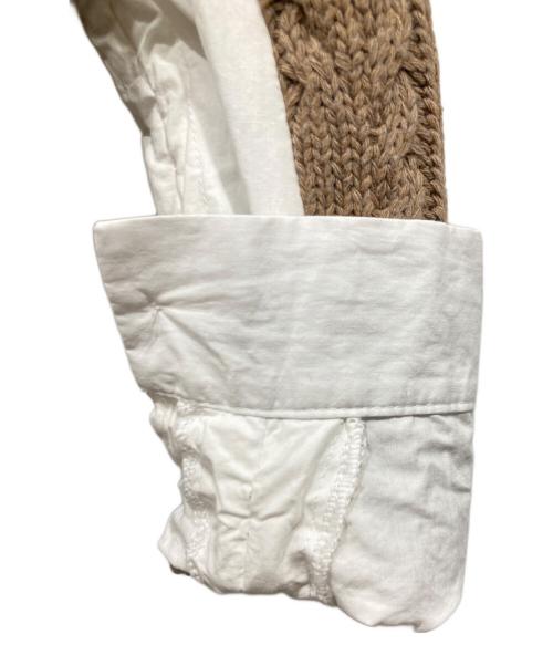 wonem（ウォンエム）wonem (ウォンエム) シャツドッキングケーブルニット ブラウン サイズ:Fの古着・服飾アイテム