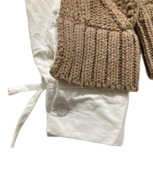 wonem（ウォンエム）wonem (ウォンエム) シャツドッキングケーブルニット ブラウン サイズ:Fの古着・服飾アイテム