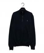 POLO RALPH LAURENポロ・ラルフローレン）の古着「ハーフジップカットソー」｜ブラック
